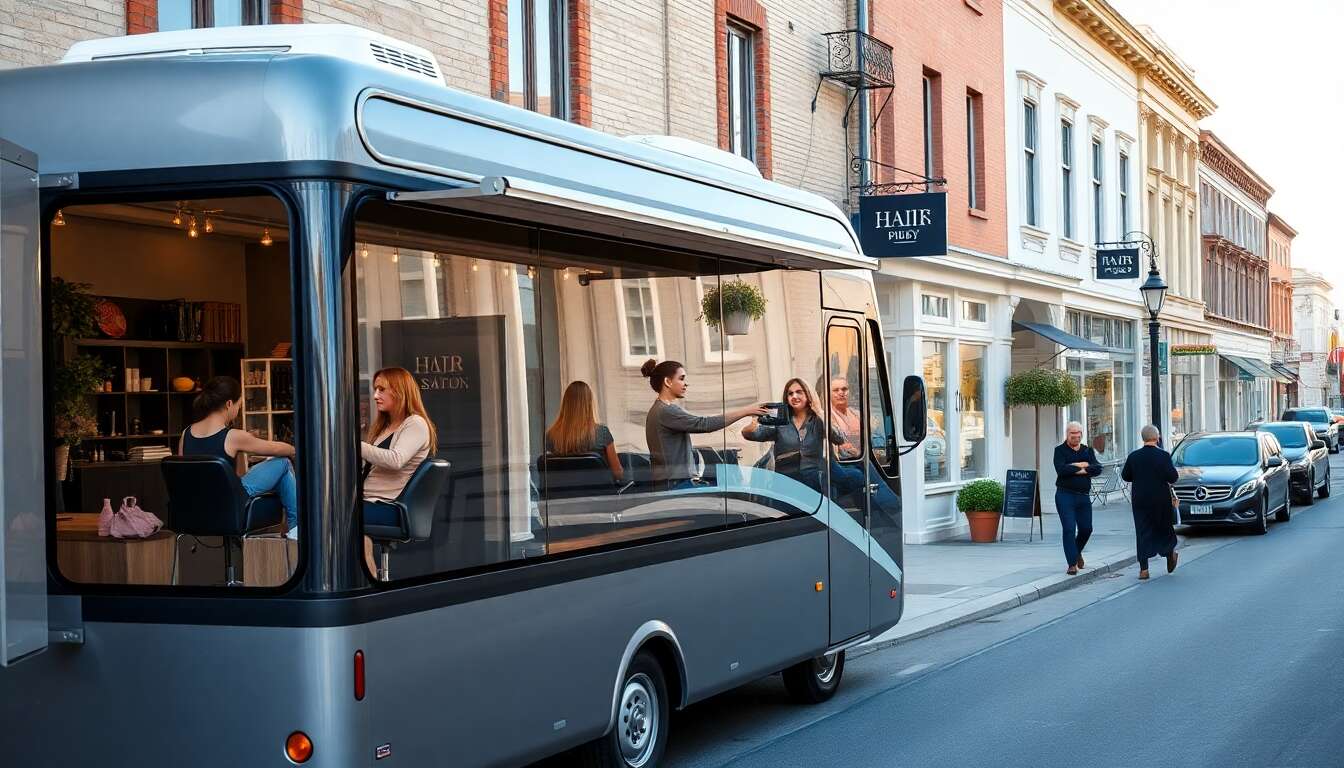 Le concept du salon de coiffure itinérant