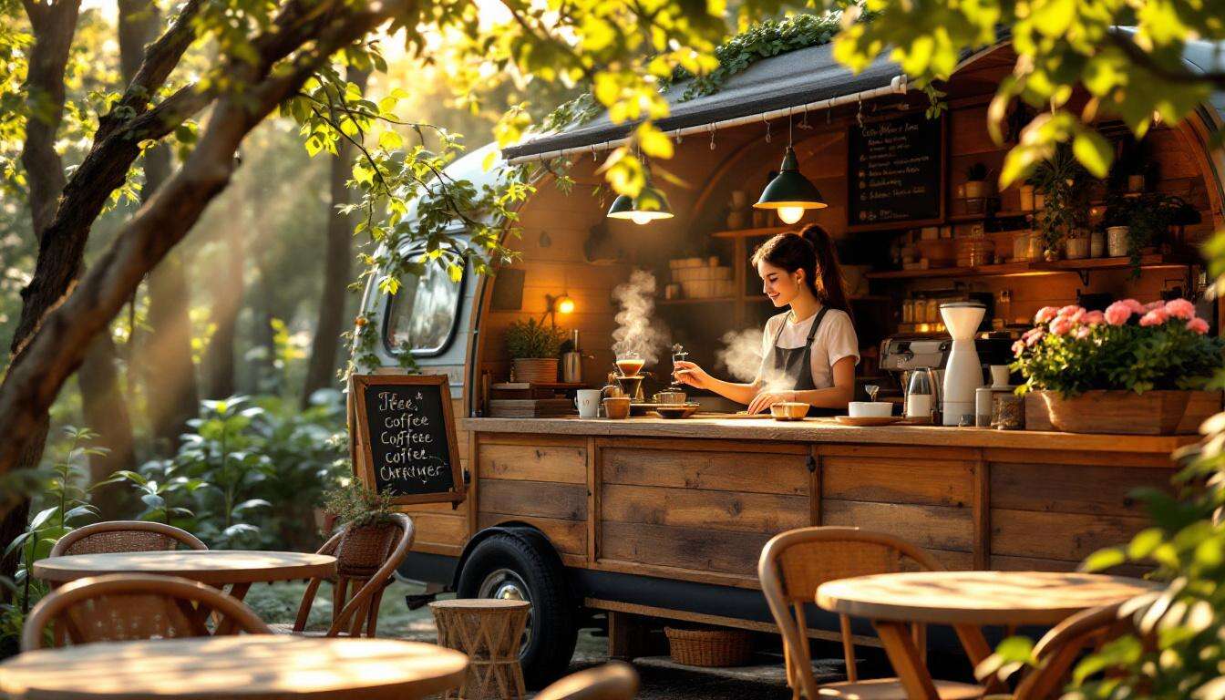 Elle lance son coffee shop dans une roulotte