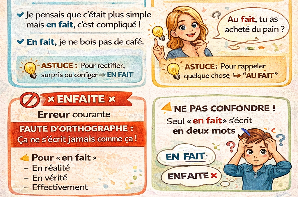« En fait », « enfaite » ou « au fait » : quelle orthographe utiliser ?