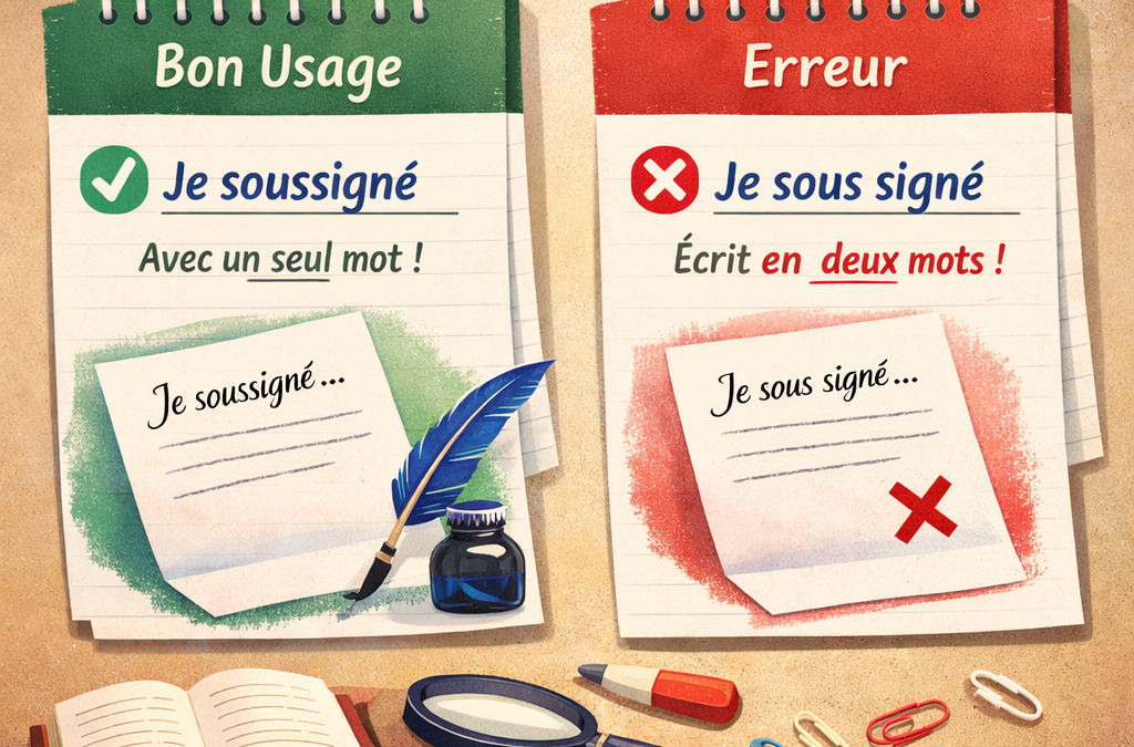 « Je soussigné » ou « Je sous signé » : quelle est la bonne orthographe ?