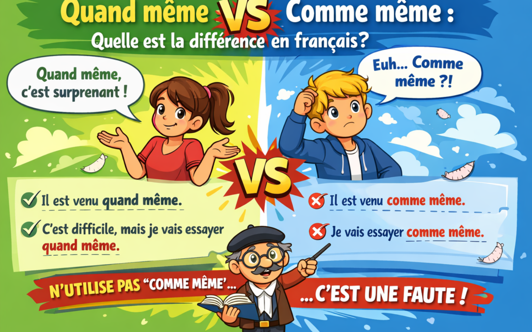 Quand même ou comme même : quelle est la différence en français ?