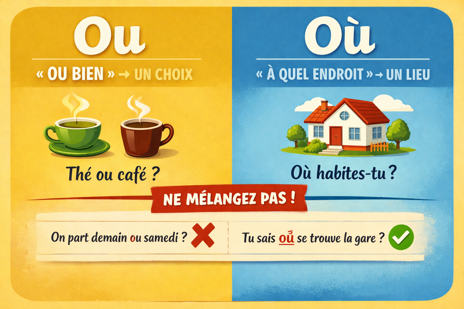 Ou vs Où : différence essentielle Ou vs Où : différence essentielle